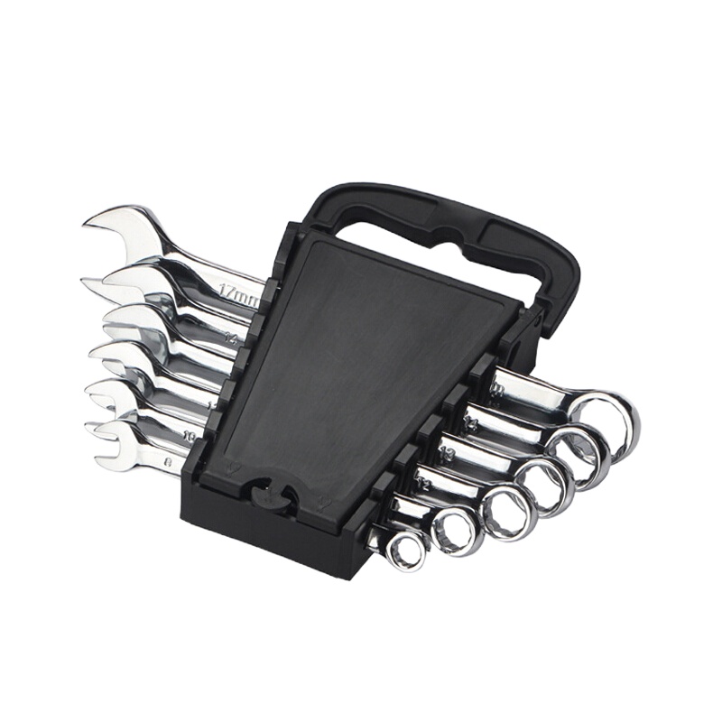 和汽(HEQI)汽修汽保工具两用开口扳手套装成套梅花扳手维修机修工具8件套