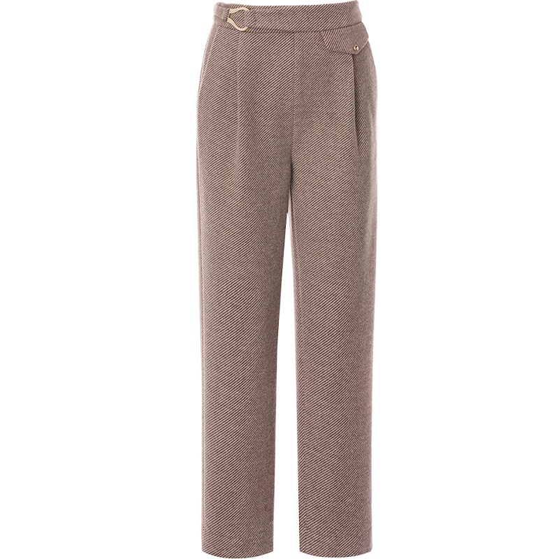 OUNIXUE欧昵雪 | [保暖斜纹毛呢哈伦裤]秋冬季高腰烟管裤直筒九分休闲裤女