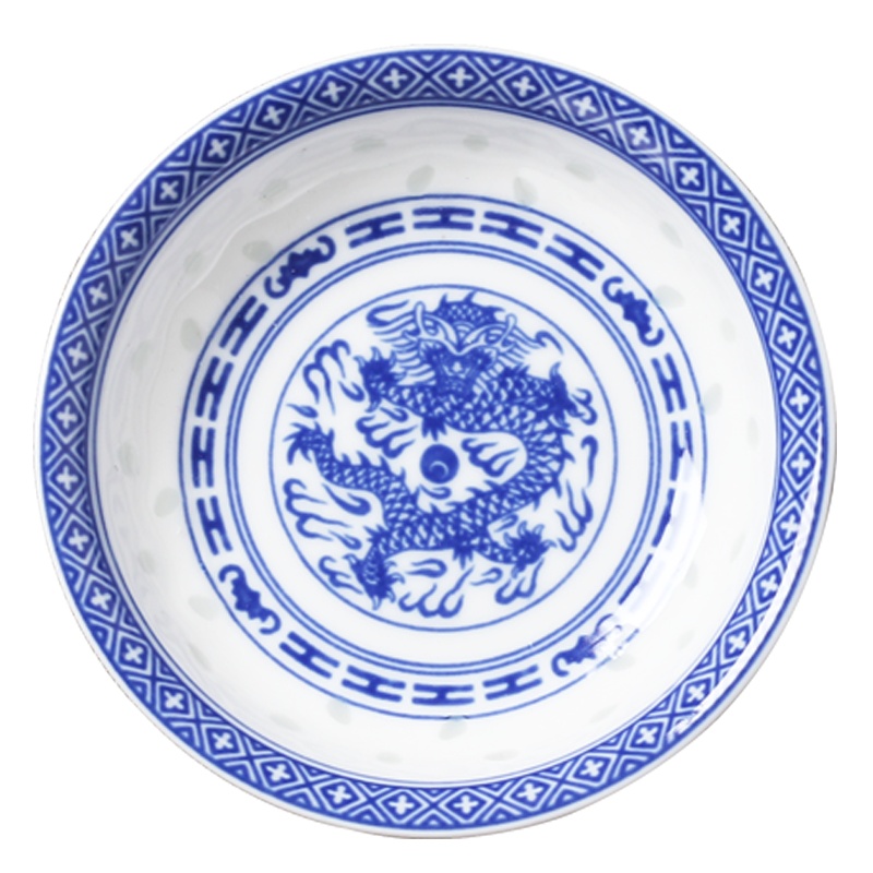 陶瓷味碟料碟小菜碟子景德镇青花玲珑瓷器餐具 直径10厘米 优品