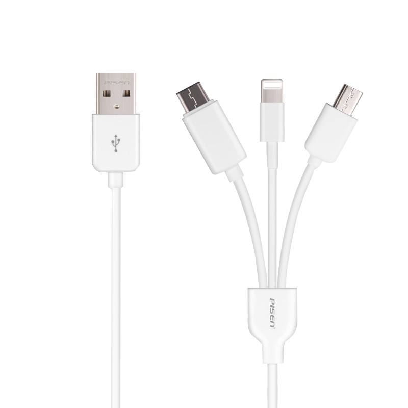 品胜 苹果/Iphone配件 安卓手机充电器线type-c一拖三多功能线适用小米5华为 1米