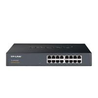 普联(TP-LINK)16口百兆铁壳桌面非网管交换机SF1016D分线器监控可上机柜架网吧防雷 (1个装)