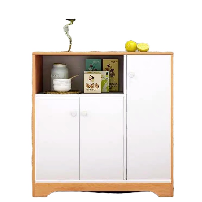 林氏木业 北欧枫木厨房置物收纳储物柜 三门一抽