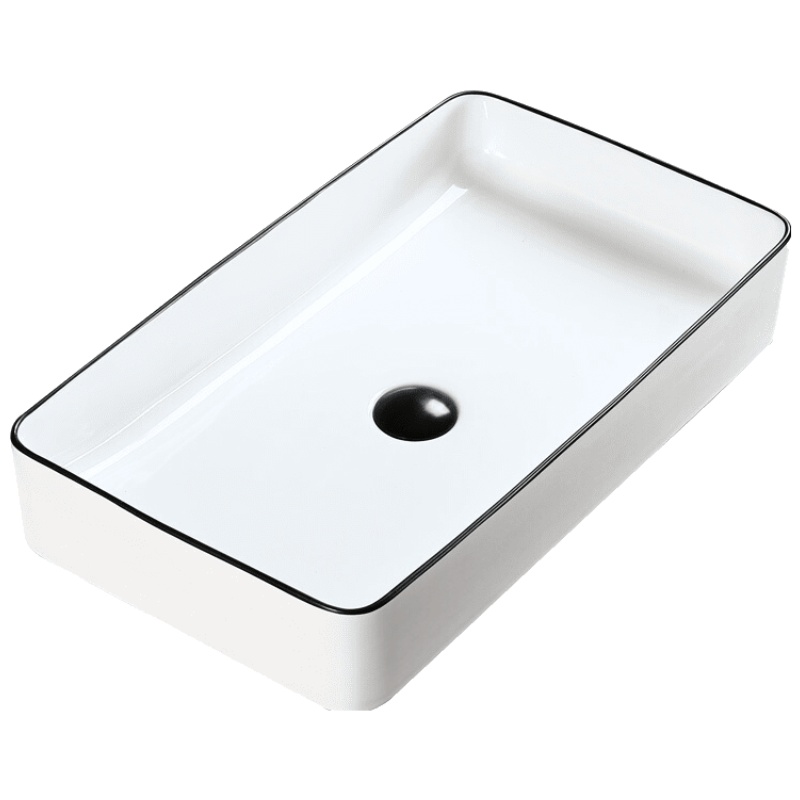 北欧陶瓷洗手盆简约台上盆方形黑色面盆家用卫生间小号艺术洗脸盆安心抵