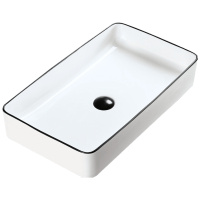 北欧陶瓷洗手盆简约台上盆方形黑色面盆家用卫生间小号艺术洗脸盆安心抵