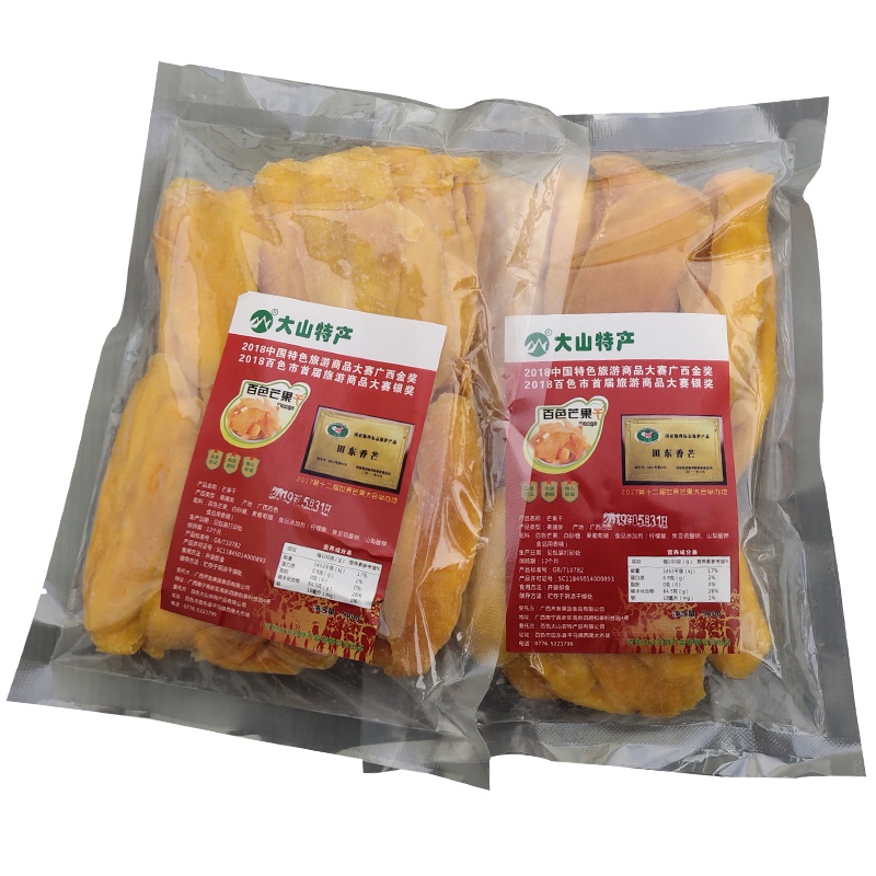 百色大山特产芒果干肉质细腻气味香甜芒果干大包装500g