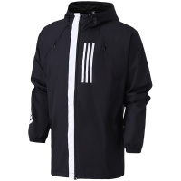 【自营】adidas男服外套夹克WND防风跑步休闲运动服DZ0052 L DZ0052黑色
