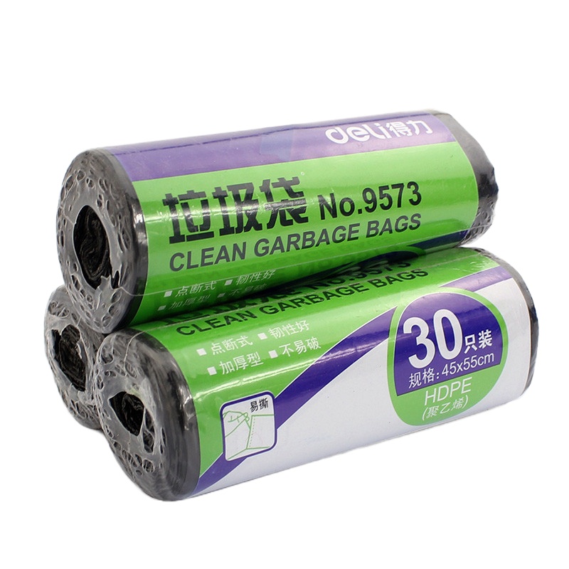 得力(deli)9573 垃圾袋 45*55cm 垃圾袋 30只/卷 30卷装 SQ