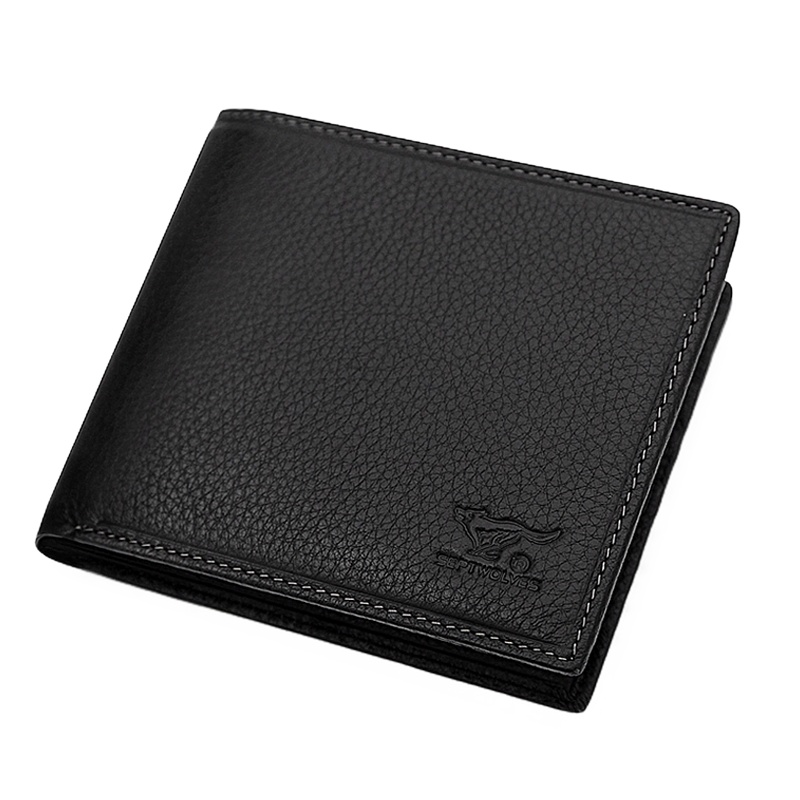 七匹狼(SEPTWOLVES)钱包男士真皮短款 头层牛皮钱夹日韩商务 青年皮夹正品