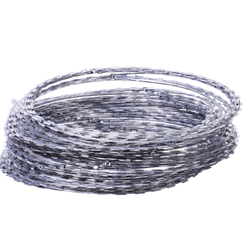 刺绳防盗网围栏钢丝刺绳刀片刺铁丝防爬刺网刺丝滚笼刺网 国标双螺旋圈径90加密10米长