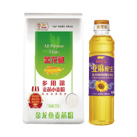 金龙鱼多用途麦芯粉1KG+ 亚麻鲜生食用植物调和油388ml