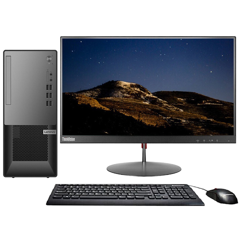 联想(Lenovo)扬天T4900k 商用台式机电脑整机 27英寸屏 定制(十代I3-10100 4GB 1TB+128GB 集显 无光驱)