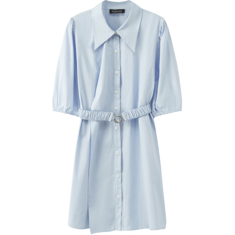 OtherMix泡泡袖气质连衣裙2021年夏季新款韩版收腰短袖女大摆裙子