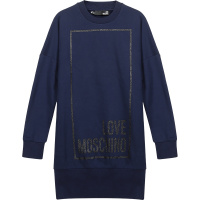 LOVE MOSCHINO 女士棉质圆领长袖连衣裙 W5A48 01 M3875