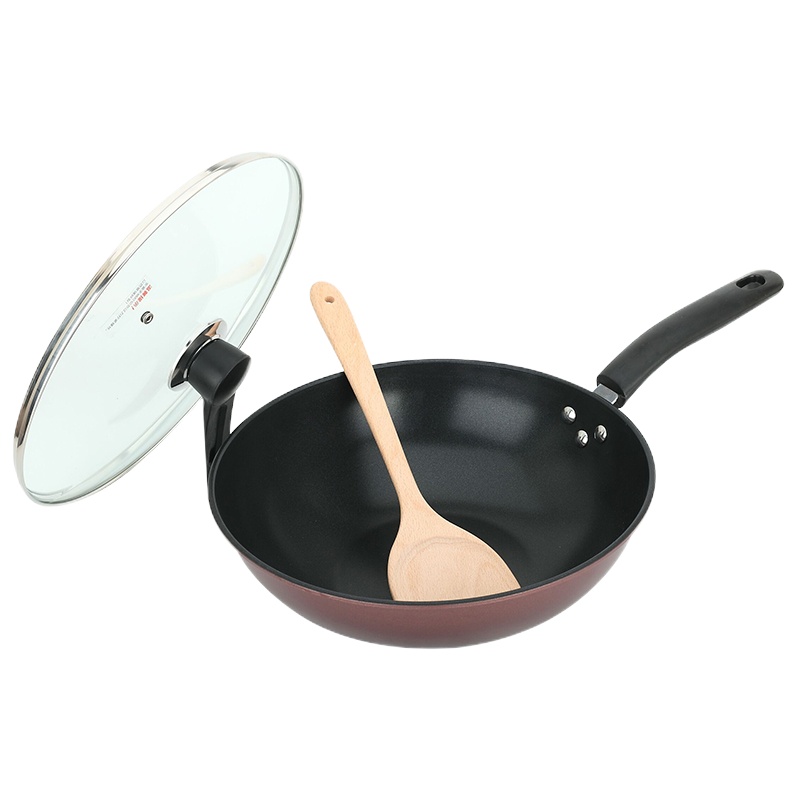 美厨 MCC610 不粘炒锅 精铁带盖带木铲32cm