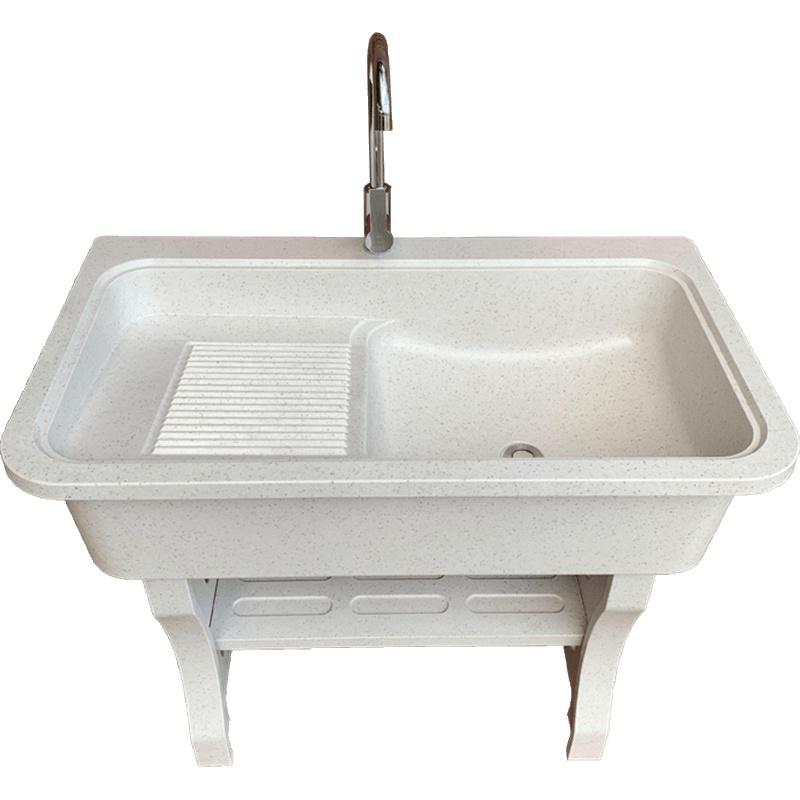 洗衣池阳台家用庭院室外石英石藤印象洗衣台脸盆大理石头一体带搓板水槽