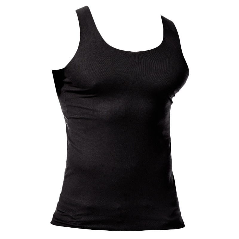 猫人春夏男士背心莫代尔轻薄无痕弹力随心裁精梳棉背心无袖打底T恤