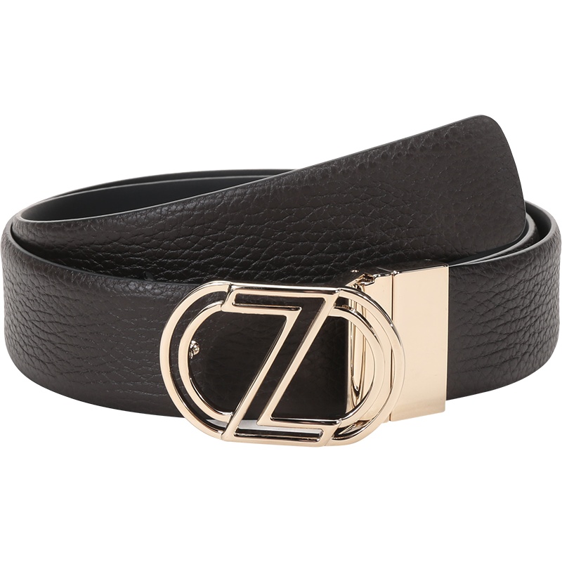 Z ZEGNA 杰尼亚 男士 牛皮板扣式双面皮带腰带 BGPP1A J1107B