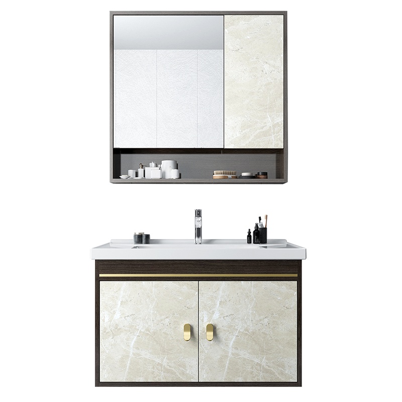 四季沐歌[MICOE]镜柜浴室柜组合套装卫生间多层实木防潮洗脸盆现代简约