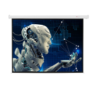 红叶84英寸4:3 玻珠电动遥控幕布 投影仪幕布 商务办公 增加亮度