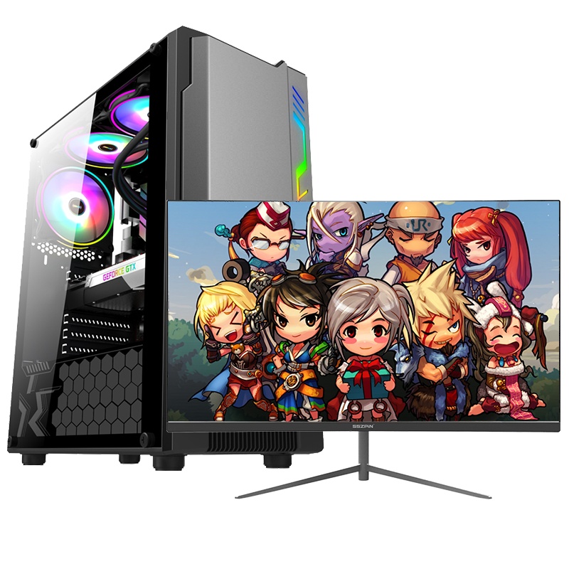 世纪之星 i7级六核E5 2620/AMD Radein 游戏独显/8G内存/256G固态硬盘 家用办公商务设计LOL 游戏电脑台式机 组装电脑 台式电脑 电脑主机+24英寸显示器