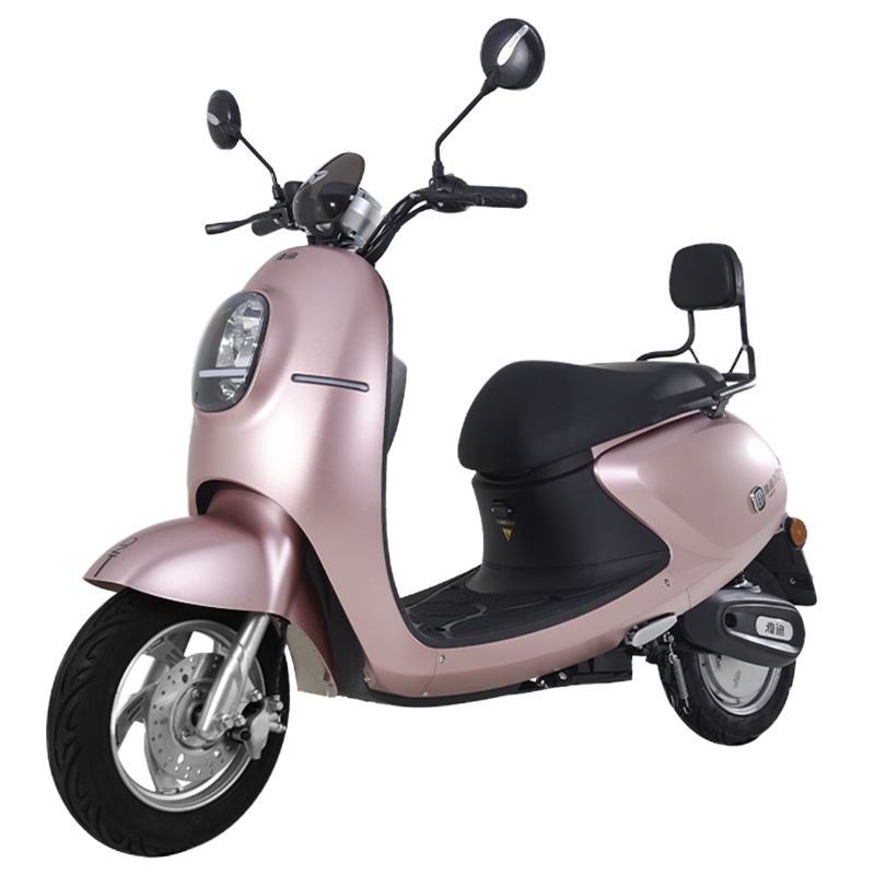 雅迪(yadea)电动车成人男女外卖踏板代步电动轻便摩托电瓶车铅酸60V20A 米迪玫瑰金