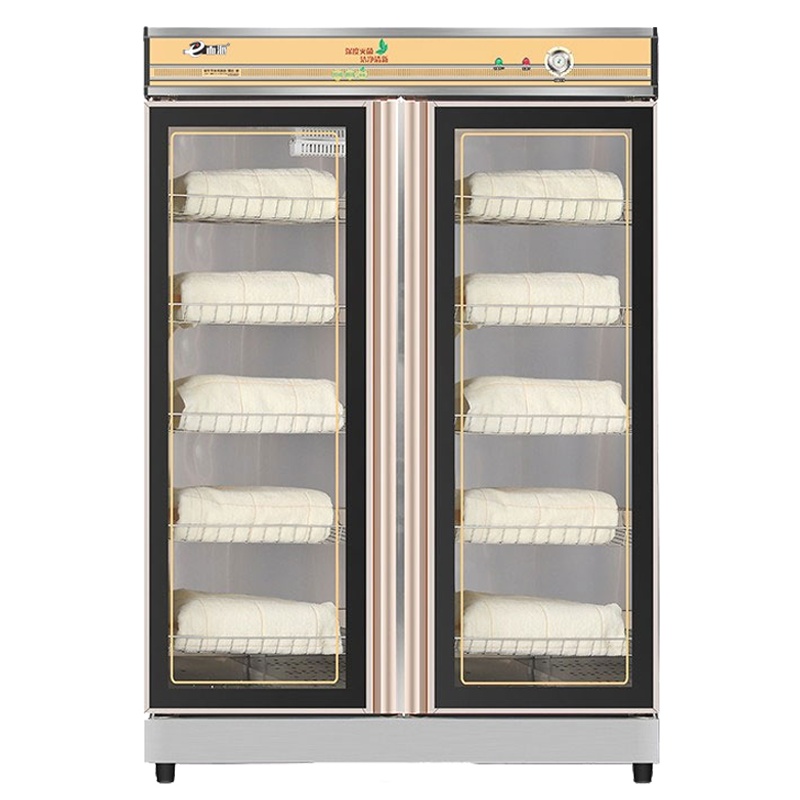 GTP938B3银钻双门而派938L毛巾消毒柜商用 理发店美容院会所桑拿沐足城低温红外线紫外线臭氧消毒柜 床单衣物拖鞋双