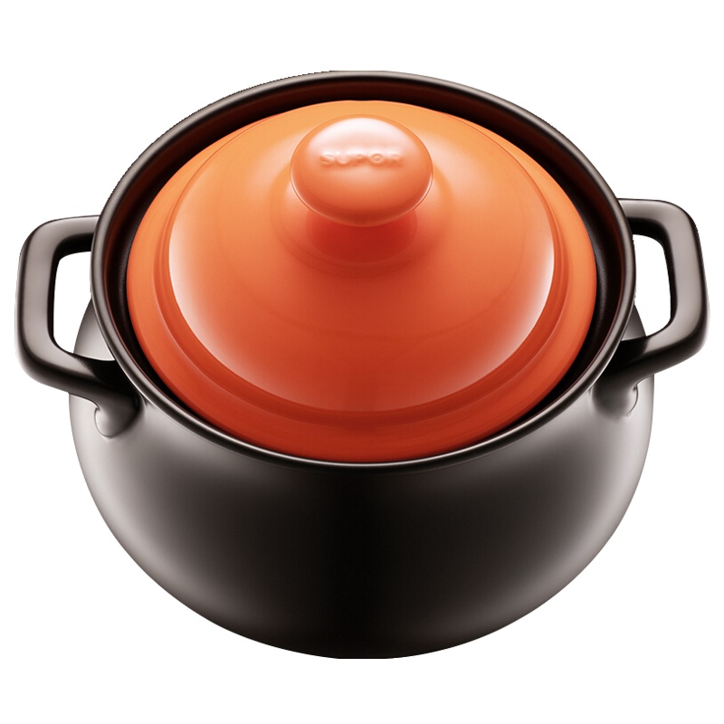 苏泊尔(SUPOR)新陶养生煲惠系列(鼓)陶瓷煲汤煲进口锂辉石冷热交替不开裂EB16MAT01 1.6L送汤勺竹垫手套