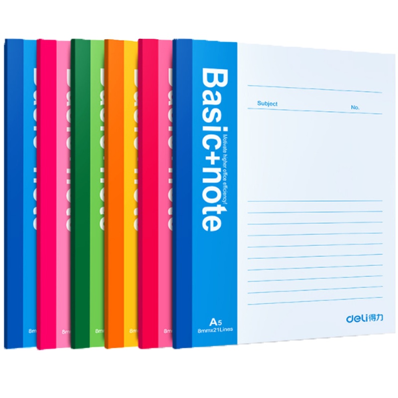 得力7654软抄本日记本 A5笔记本80页记事本无线软面抄