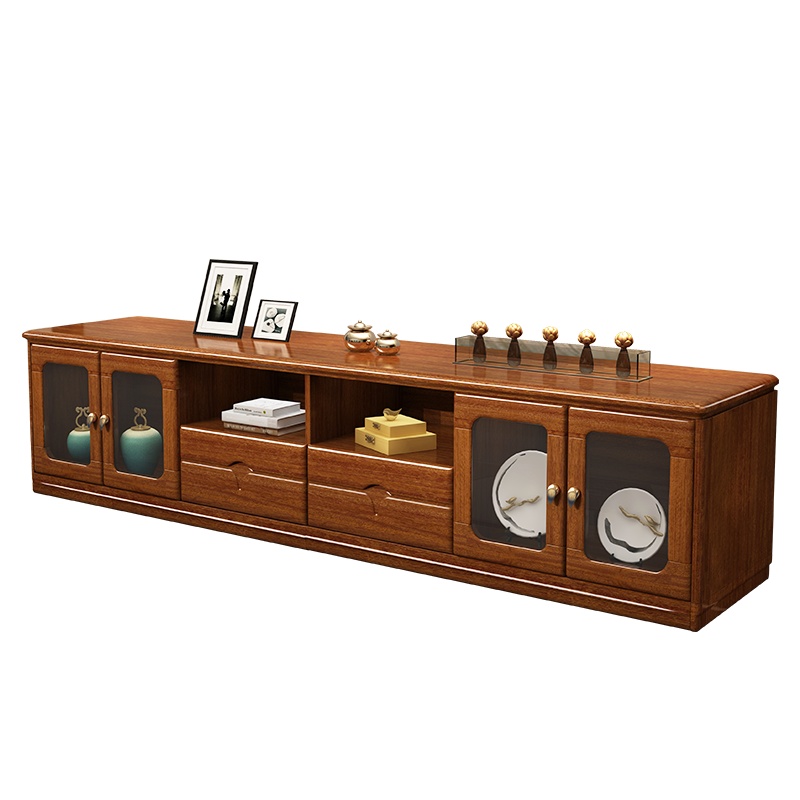 现代中式胡桃木客厅电视柜组合墙柜大小户型卧室电视机柜