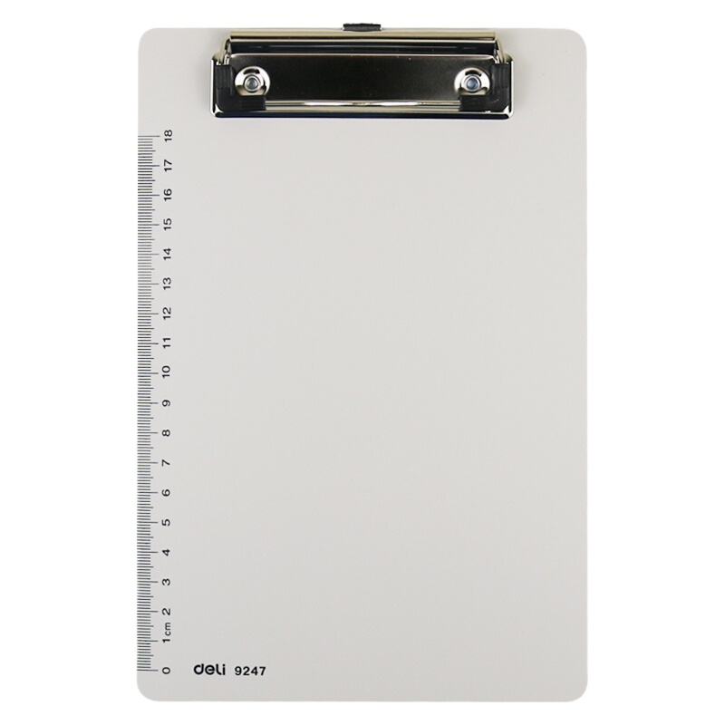 得力9247 PP材质书写板夹 A5板夹写字板 优质书写垫板 学生垫板 白色 单个装