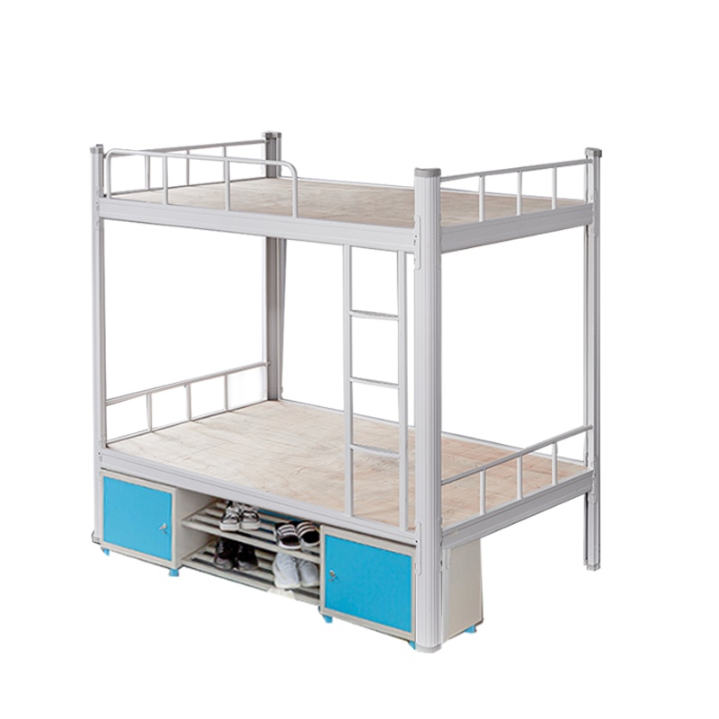 豫亿腾 5565型2000*1200*1800 带床下柜钢制高低床带床下柜 宿舍公寓床 双层钢制床 可定制