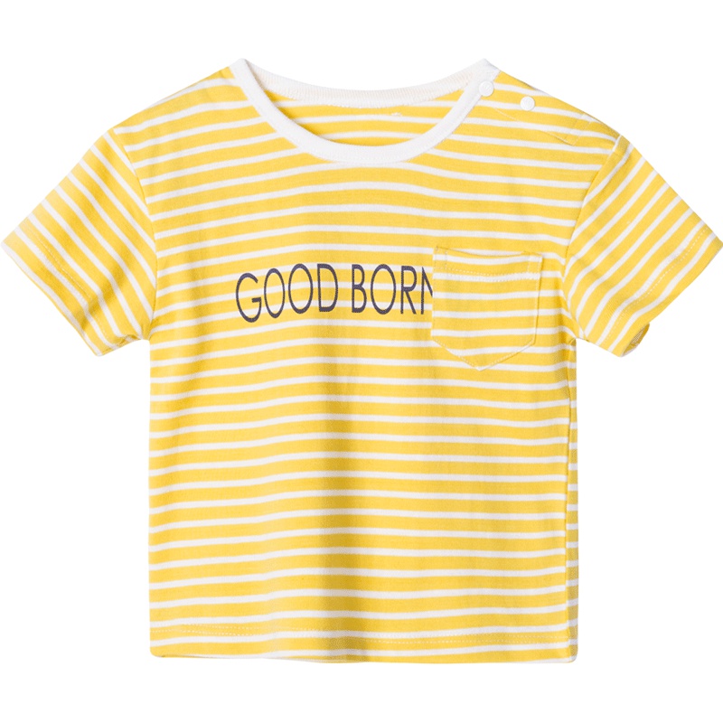 贝贝怡宝宝短袖T恤夏季男童帅气条纹纯棉上衣192S2085