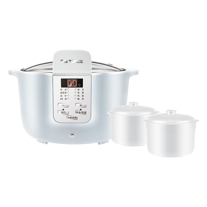 天际DGD18-18AWG电炖炖锅陶瓷内胆一锅三胆煲汤煮粥锅1-2L/1.8升隔水炖盅燕窝甜品多功能家用全自动预约定时