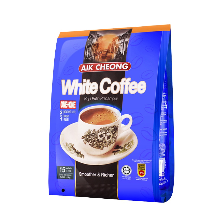 马来西亚进口益昌老街二合一速溶白咖啡450g袋装