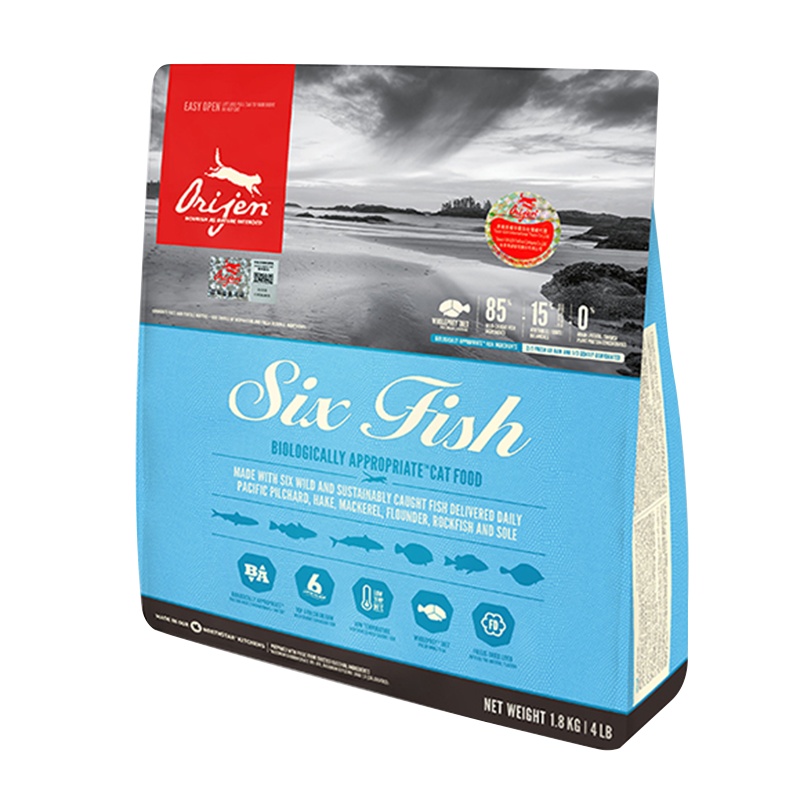 原始猎食渴望Orijen 经典六种鱼全猫粮 1.8kg加拿大进口增肥护肤猫主粮幼猫成猫猫干粮