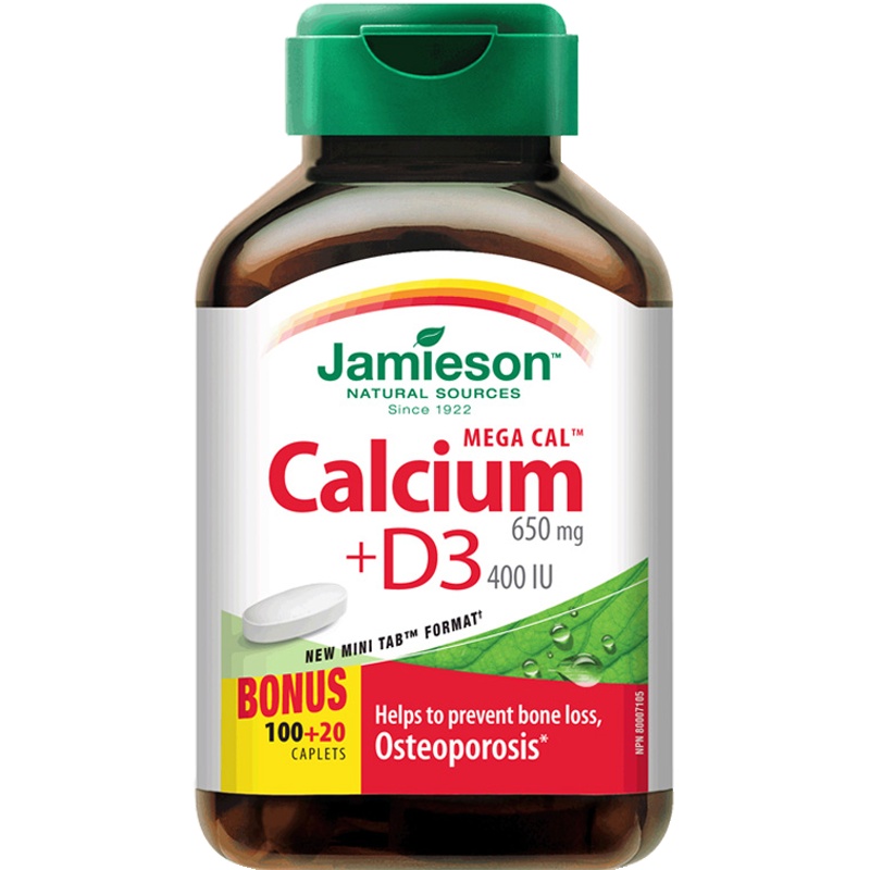 健美生钙D3加拿大钙片补充青少年钙中老年钙120粒 Jamieson Calcium