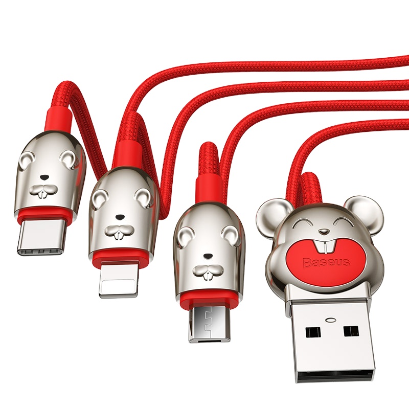 倍思 三只老鼠一拖三数据线