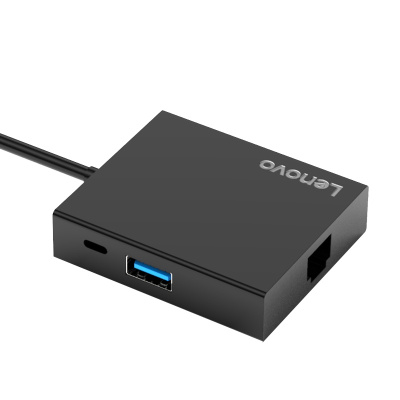 联想(Lenovo)C130 Type-C转千兆网口转接器 USB3.0分线器 hub集线器 PD快充 USB扩展坞