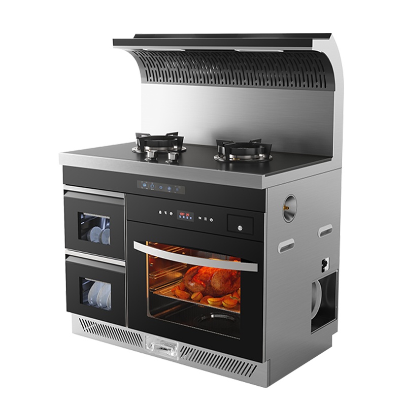 优好(UOHO)HJ15XK02-XK一体式集成灶一米款家用抽油烟机燃气灶双灶蒸烤一体消毒柜套装液化气