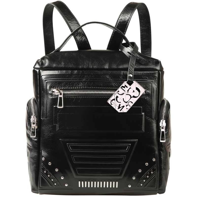 高美高女款时尚铆钉真皮牛皮女包双肩包背包C6270