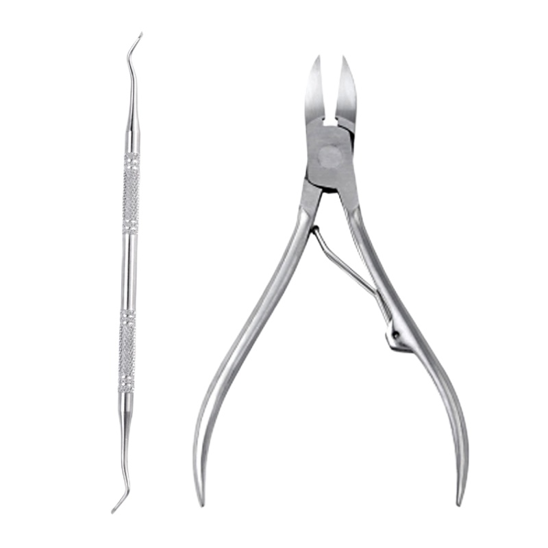 经典款原钢色+剔甲器 甲沟炎灰指甲修脚剪刀钳套装不锈钢鹰嘴指甲钳剪脚趾甲死皮剪工具