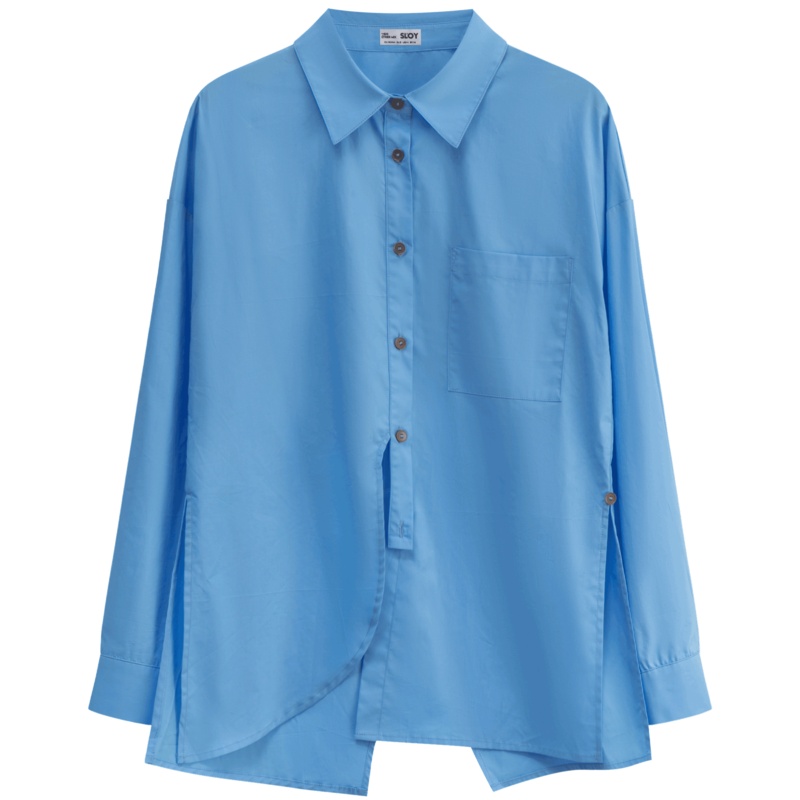 OtherMix系带衬衫2021年新款条纹长袖春季上衣女设计感小众衬衣潮