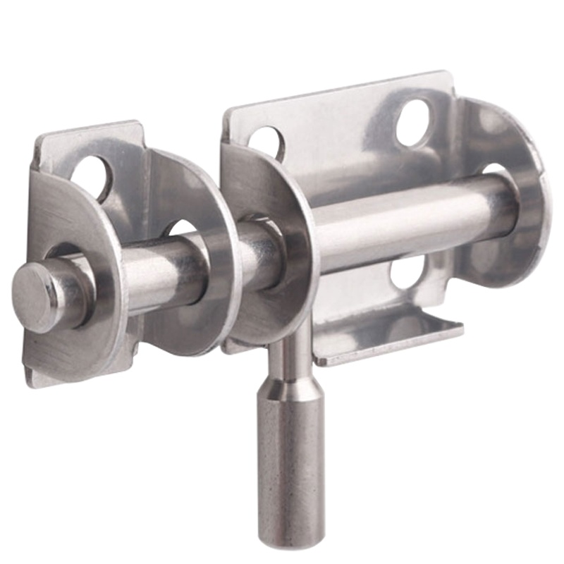 冰禹 SNyl-518 不锈钢插销 门栓防盗门木门明装插销 卫生间插销锁门扣门锁扣 5套(圆头把手不含螺丝款)