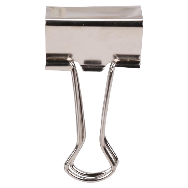 得力8484银色票夹筒装(银色)(24只/筒)铁票夹 文件夹子 资料试卷夹 办公文具用品 夹子 长尾票夹 收纳用品