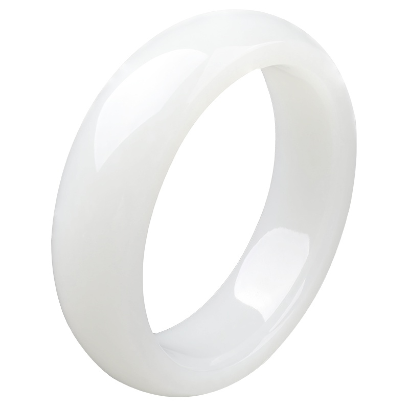 和田玉白玉手镯 油润细腻玉镯子 和田玉女款手镯 附送证书