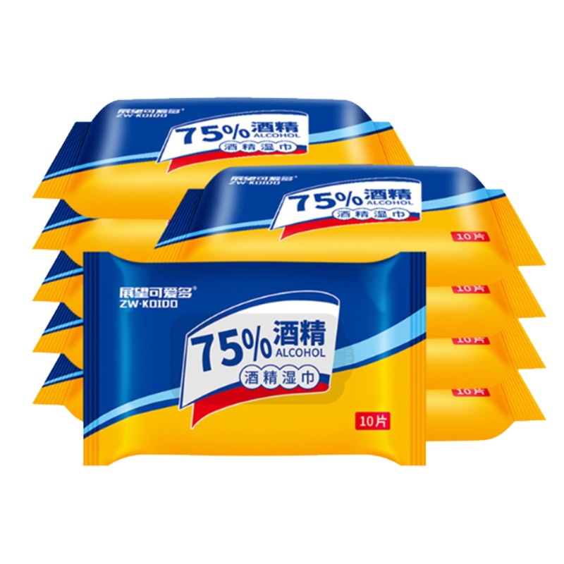 展望可爱多75%酒精湿巾10片便携装*10包