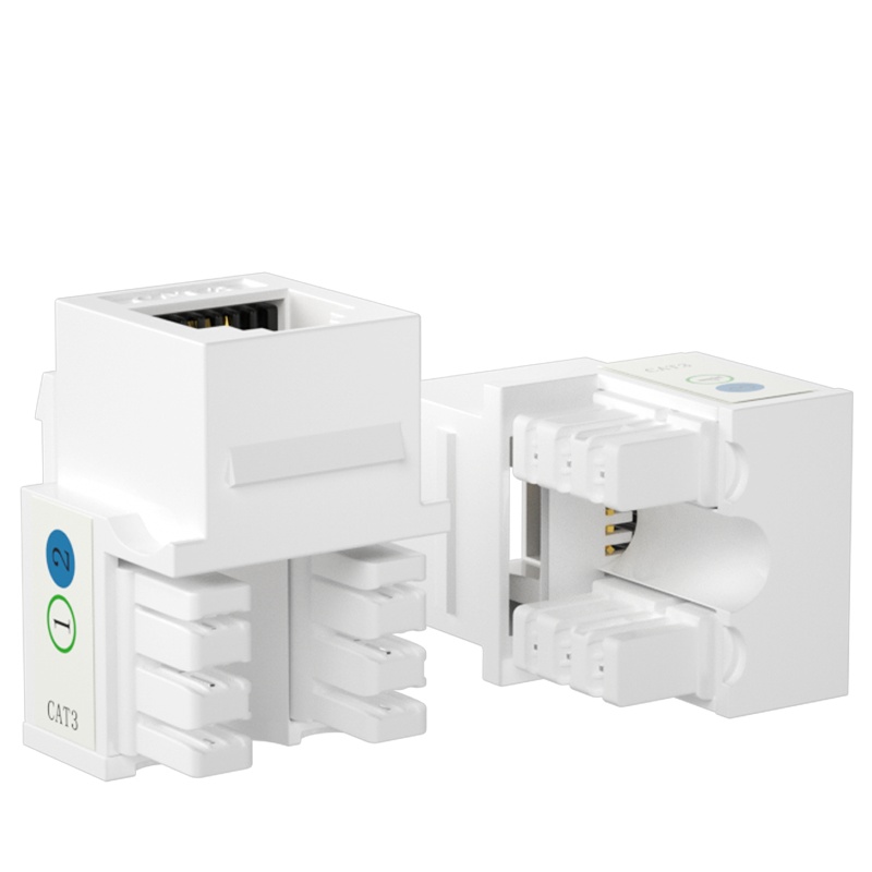 千天(QANTOP)电话模块RJ11镀金芯片连接模块家装机房连接器4P4C插座面板模块1个QT-MK011