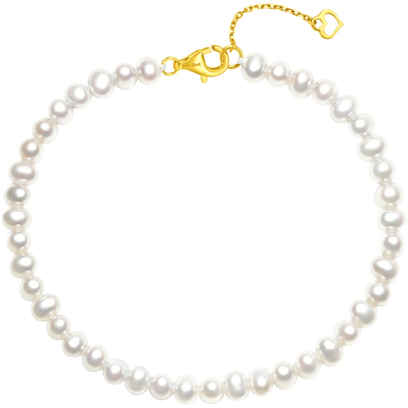 测试SOINLOVE珍珠手链女18K玫瑰金天然淡水珍珠宝藏女孩套系VT98