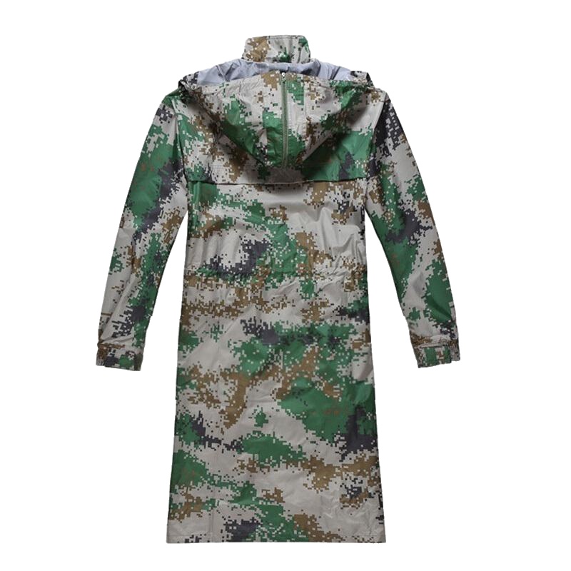丛林狐 07风衣式迷彩雨衣长款连体雨衣 保安抗洪抢险防汛执勤站岗 交通户外骑行劳保雨衣 XL 175