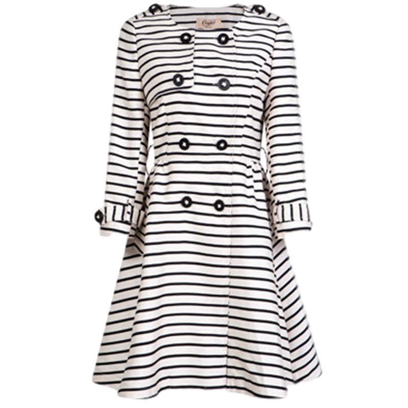 【福利款】拉夏贝尔简洁修身中长款风衣